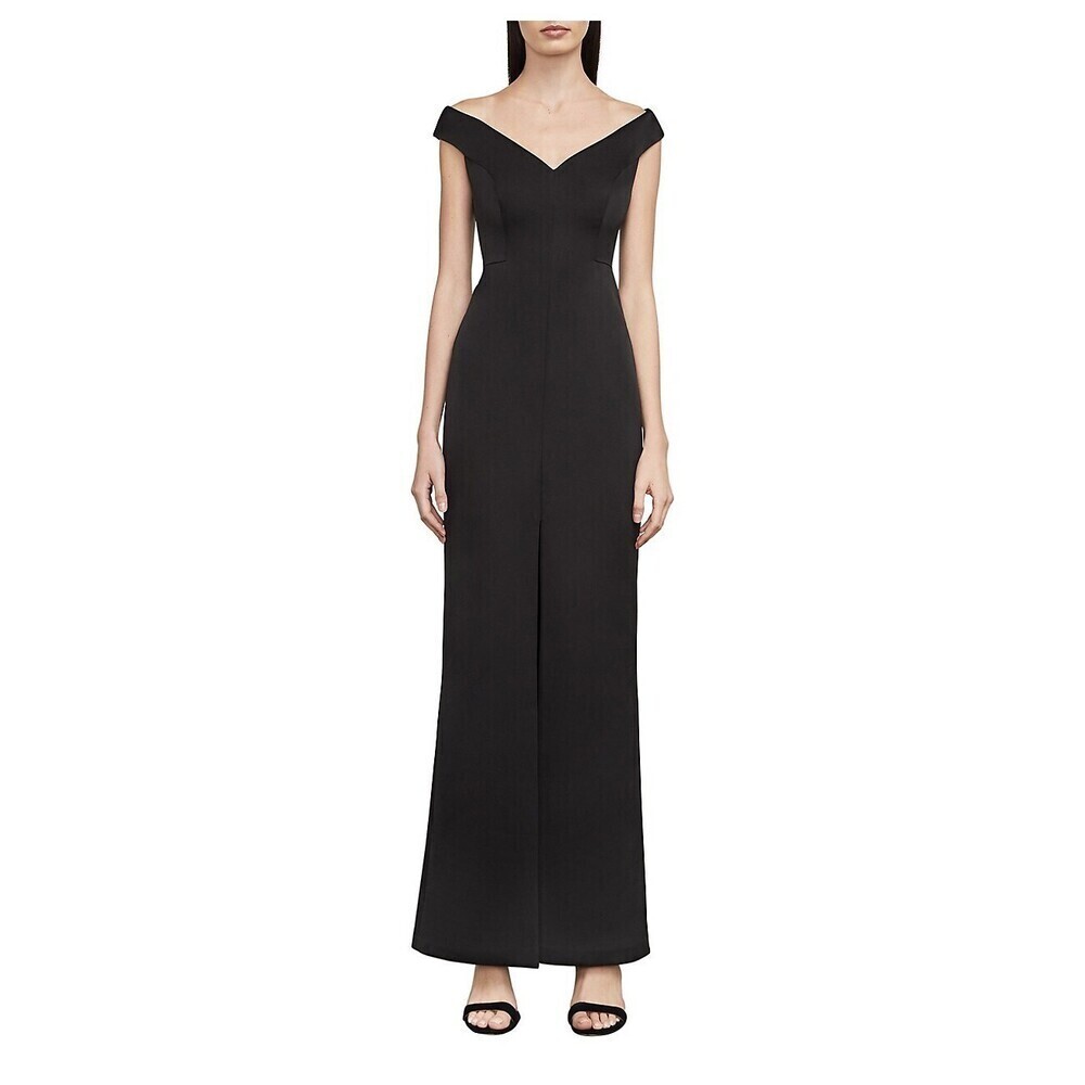 BCBGMAXAZRIA Off-The-Shoulder Maxi Dress Gown Black Size 6 $450